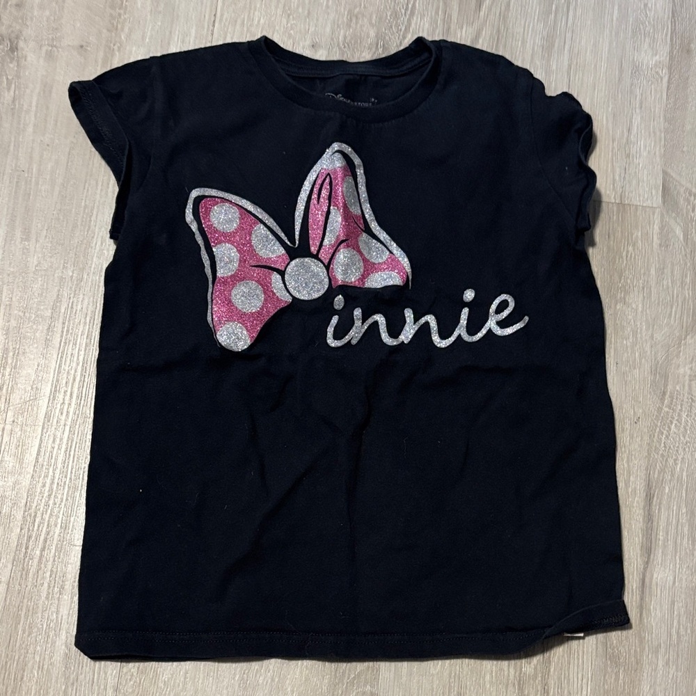 Disney Minnie Black Tee with Pink and Silver‎ Minnie Design